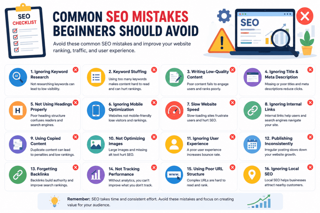Common SEO mistakes beginners should avoid